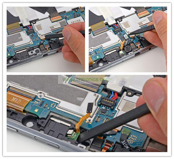 拆前置、後置攝像頭及閃光燈