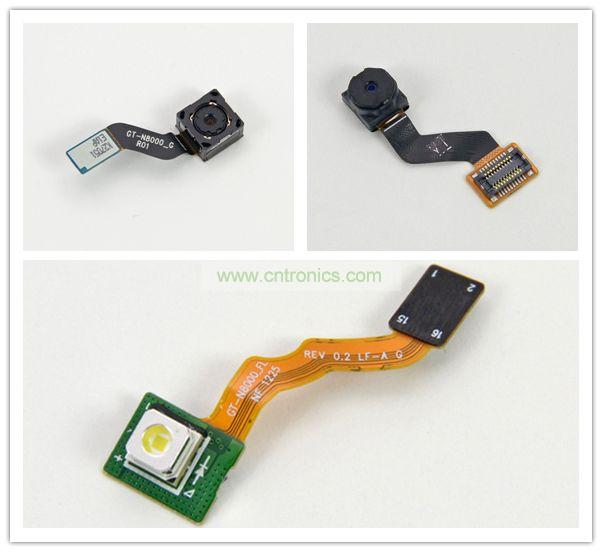 拆前置、後置攝像頭及閃光燈