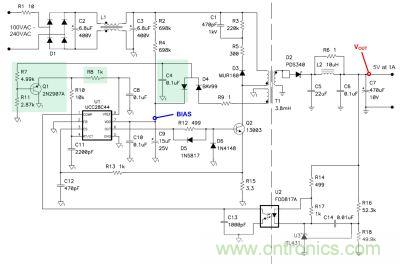 改進型電流限製而增加的一些組件之後的原理圖