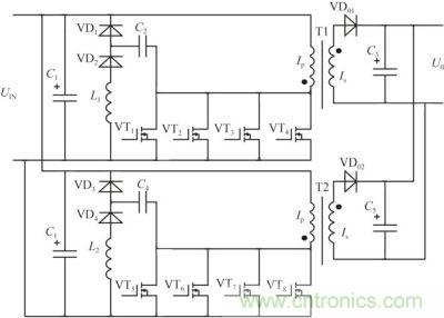 兩路單端反激並聯電路結構