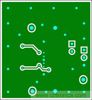 圖8：兩層板布線(底層)，器件為TDFN封裝