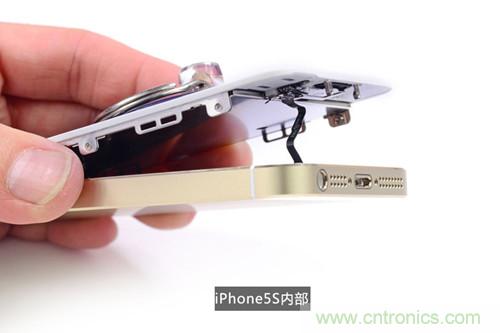 土豪金iPhone 5S拆解：內部結構升級，維修難度增加