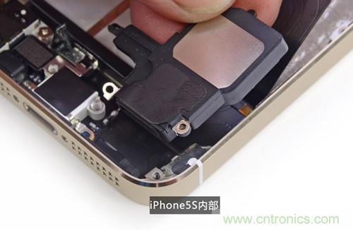 土豪金iPhone 5S拆解：內部結構升級，維修難度增加