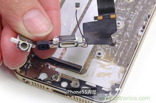 土豪金iPhone 5S拆解：內部結構升級，維修難度增加