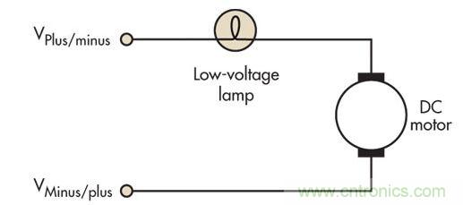 馬達電流的大小用白熾燈控製