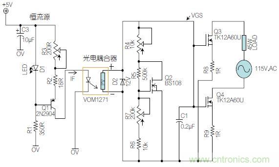 圖1：基於有源器件的線性區域進行功率控製。