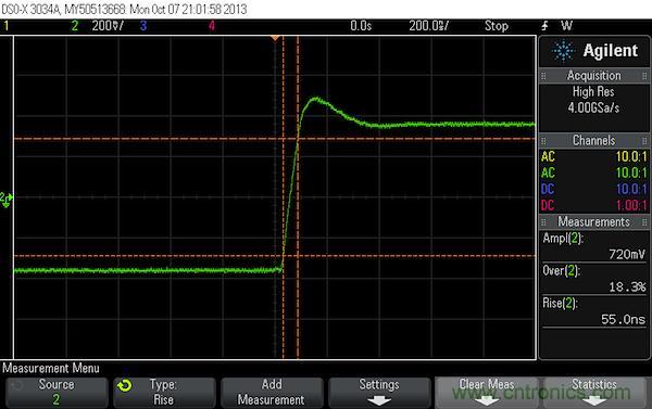 電壓緩衝器組態的大信號階躍響應