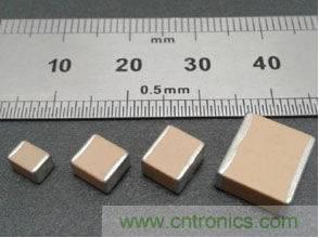 StackiCap的各規格產品尺寸：1812，2220，2225和3640