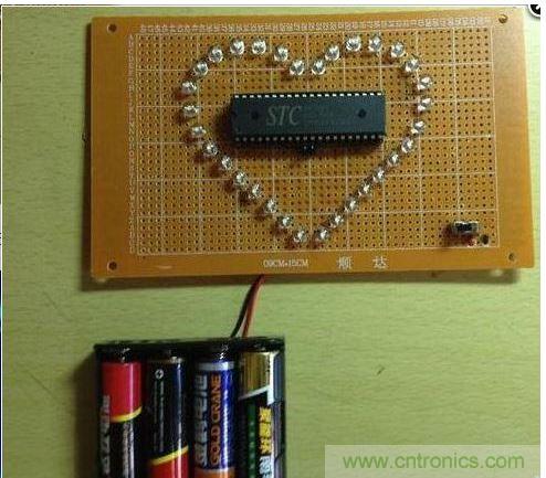  &ldquo;心&rdquo;型LED 焊接正麵完成圖