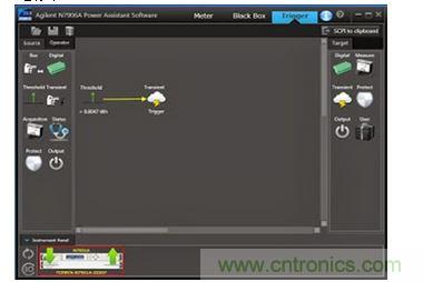 在圖形化軟件中生成一個能量限製設置，並加載到安捷倫APS 電源