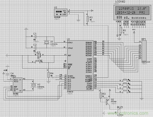 電路專區：可測溫式電子萬年曆的設計與實現