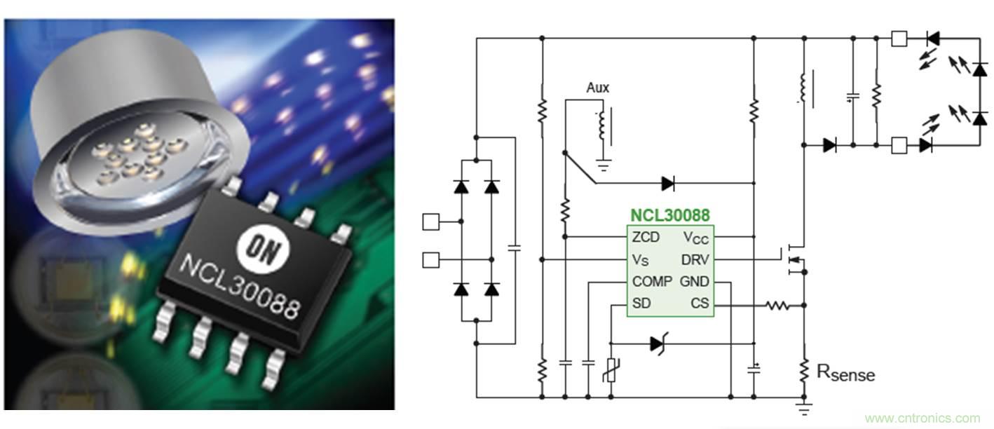 圖1：PFC初級端控製LED驅動器