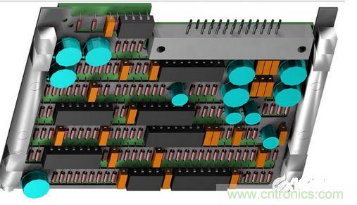 F-16戰鬥機的雷達幹擾裝置PCB，在所有的零組件下方有一個鋁製散熱器；千萬別讓機械工程師為了散熱器設計而自作主張布局PCB，以免犧牲電子能。
