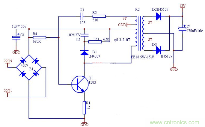 六款簡單的開關電源電路設計，內附原理圖詳解
