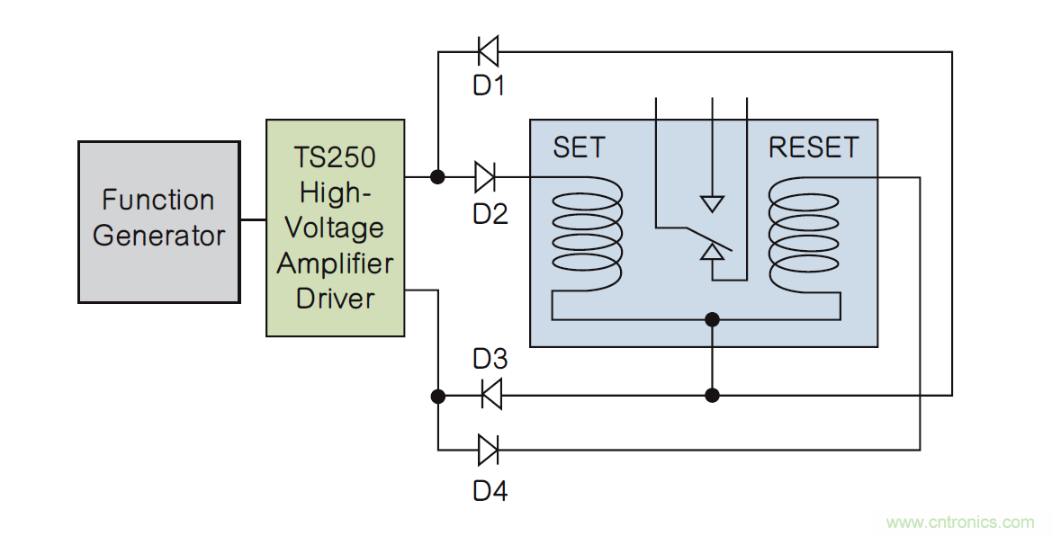 如何利用二極管電路實現雙線圈鎖存繼電器？