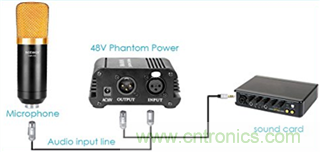TPS61391升壓變換器，為電容麥克風提供48V超低噪聲幻象電源
