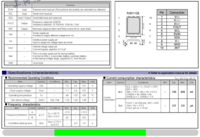 日本愛普生超低功耗RTC和日本鬆下電池的組合應用案例之一