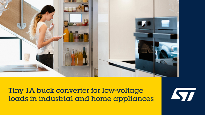 ST 新款微型單片降壓轉換器，用於智能電表、家電和工業電源轉換器提供低電壓電源