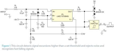 電路檢測快速下降的信號並抑製噪聲