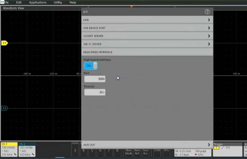 開啟TekHSI高速接口功能，加速波形數據遠程傳輸