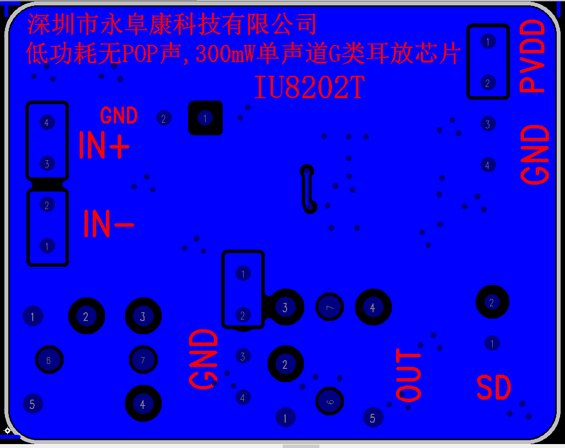 IU8202 適用於OWS耳機的無POP聲超低功耗400mW單聲道G類耳放IC方案