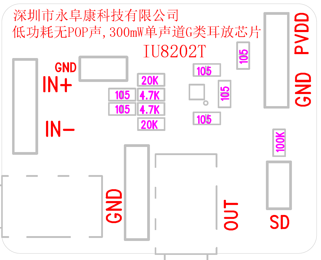 IU8202 適用於OWS耳機的無POP聲超低功耗400mW單聲道G類耳放IC方案