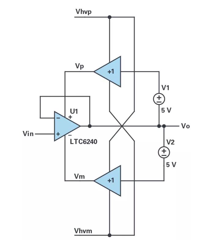 能否讓低壓放大器自舉來獲得高壓緩衝器？