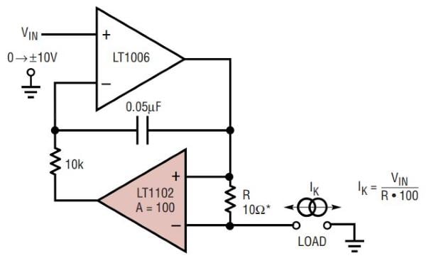 如何設計簡單的電壓控製雙向電流源